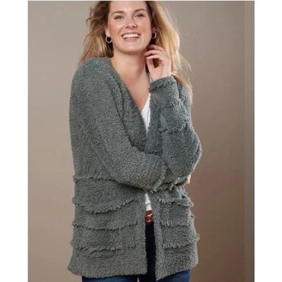 Barefoot Dreams Women Boardwalk Cardigan Green‎ Sage Size Medium - Picture 1 of 7
